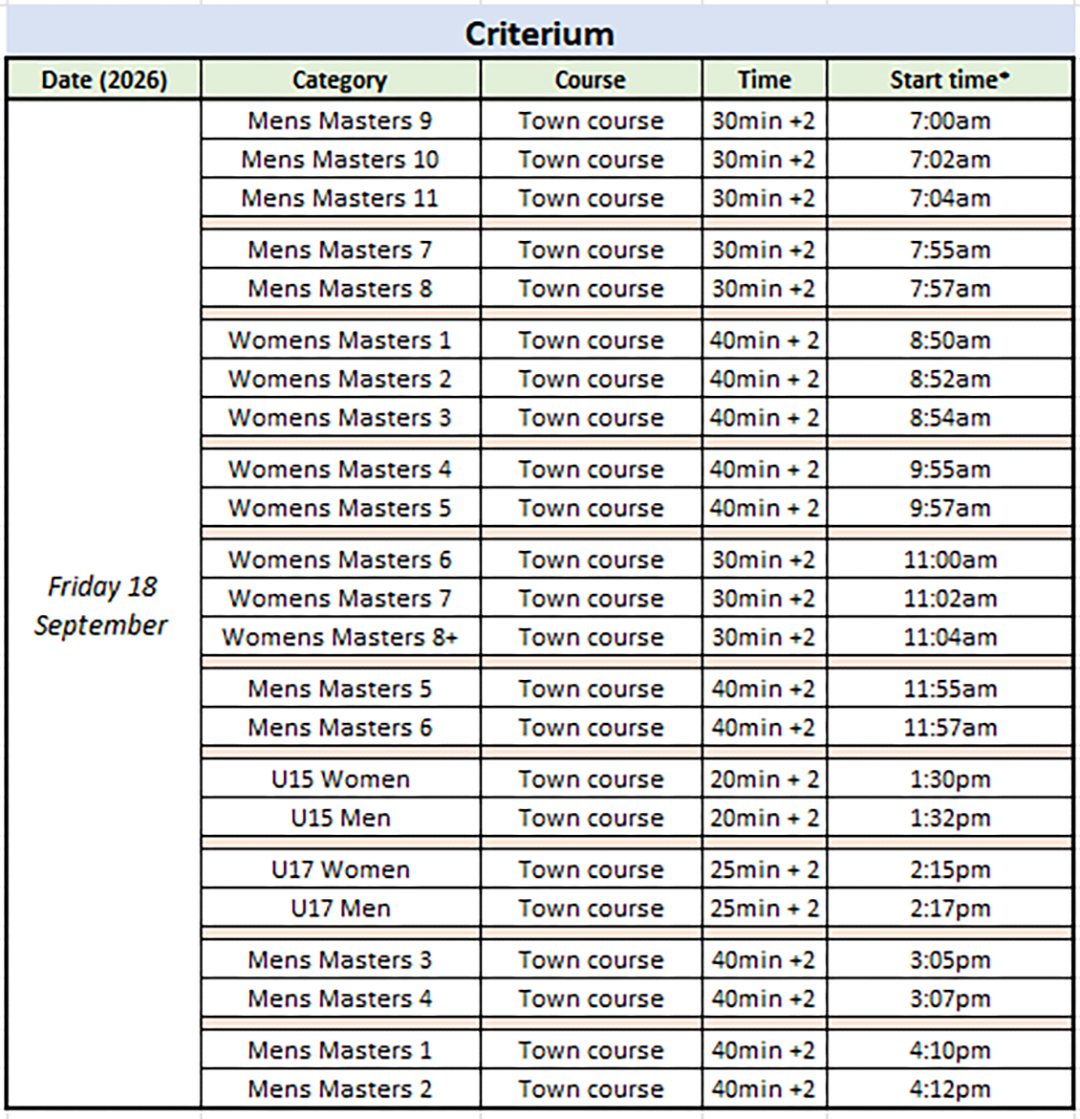 TT schedule